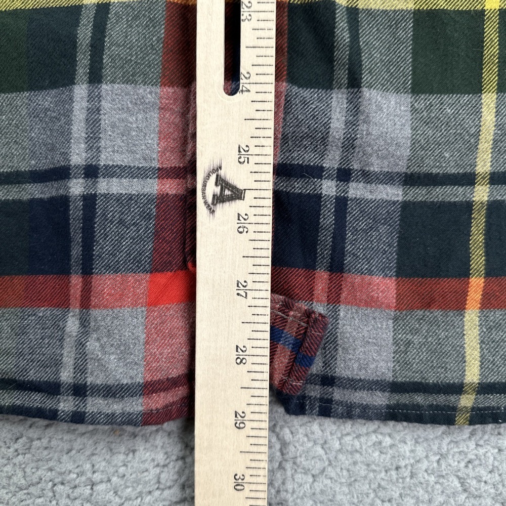 Johnnie-O Hangin Out Flannel Shirt Men Large Multicolor Tartan Plaid Embroidered - Picture 7 of 16